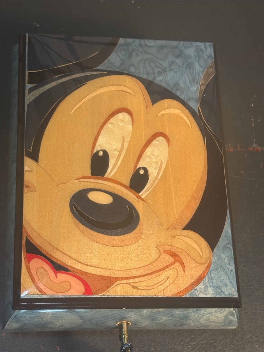 Rare Disney “Notturno Intarsio” Mickey Mouse Wind Up Music Box.